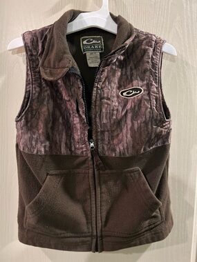 Drake Kids' Brown Camouflage Fleece Vest - Cozy Layering Vest